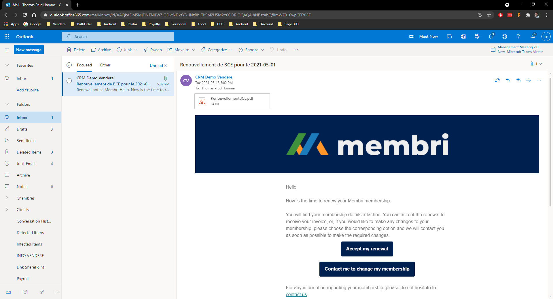 screenshot of Membri 365